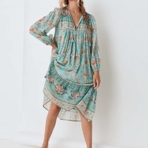 Spell & The Gypsy Collective Mermaid, Floral & Seashell Midi Dress  - Size Small